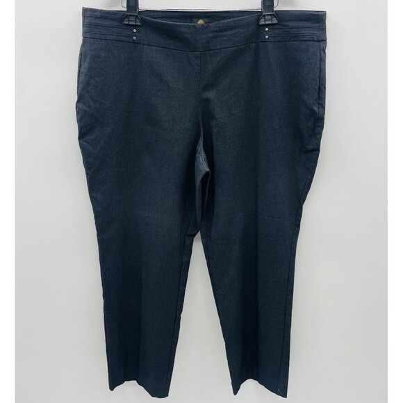 JM Collection Womens Petite Plus Size 20WP Tummy Control Pull-On Slim-Leg Pants - Picture 3 of 9